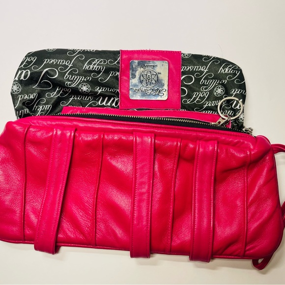 Pink Fuchsia Italian Leather Handbag - Picture 6 of 8